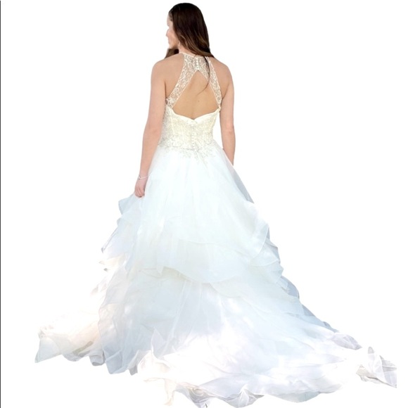 Wedding Dress size 10 unaltered in white - Picture 2 of 5